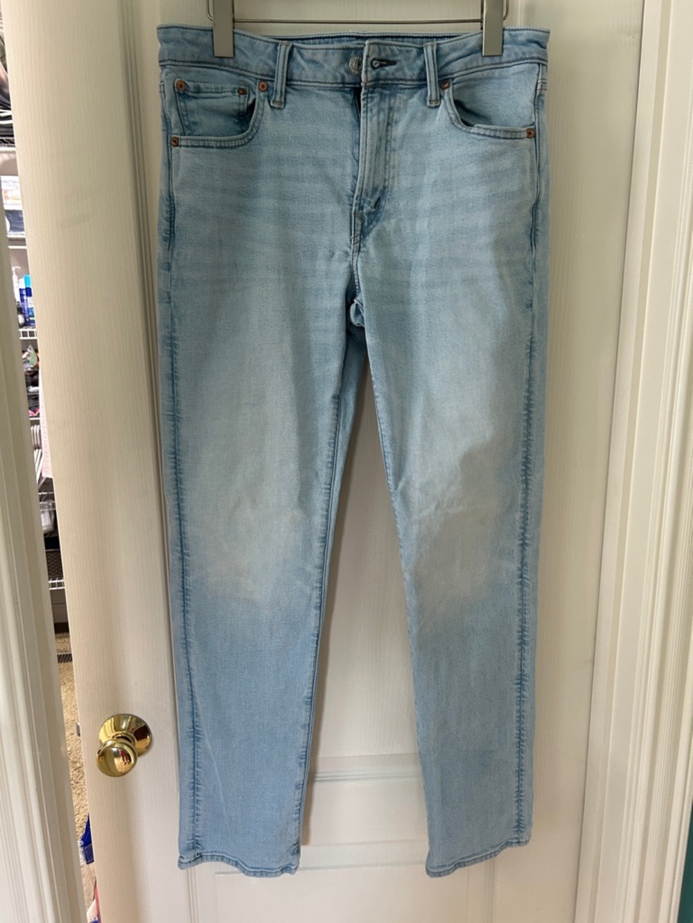 Light Blue Men's Slim Straight Jeans